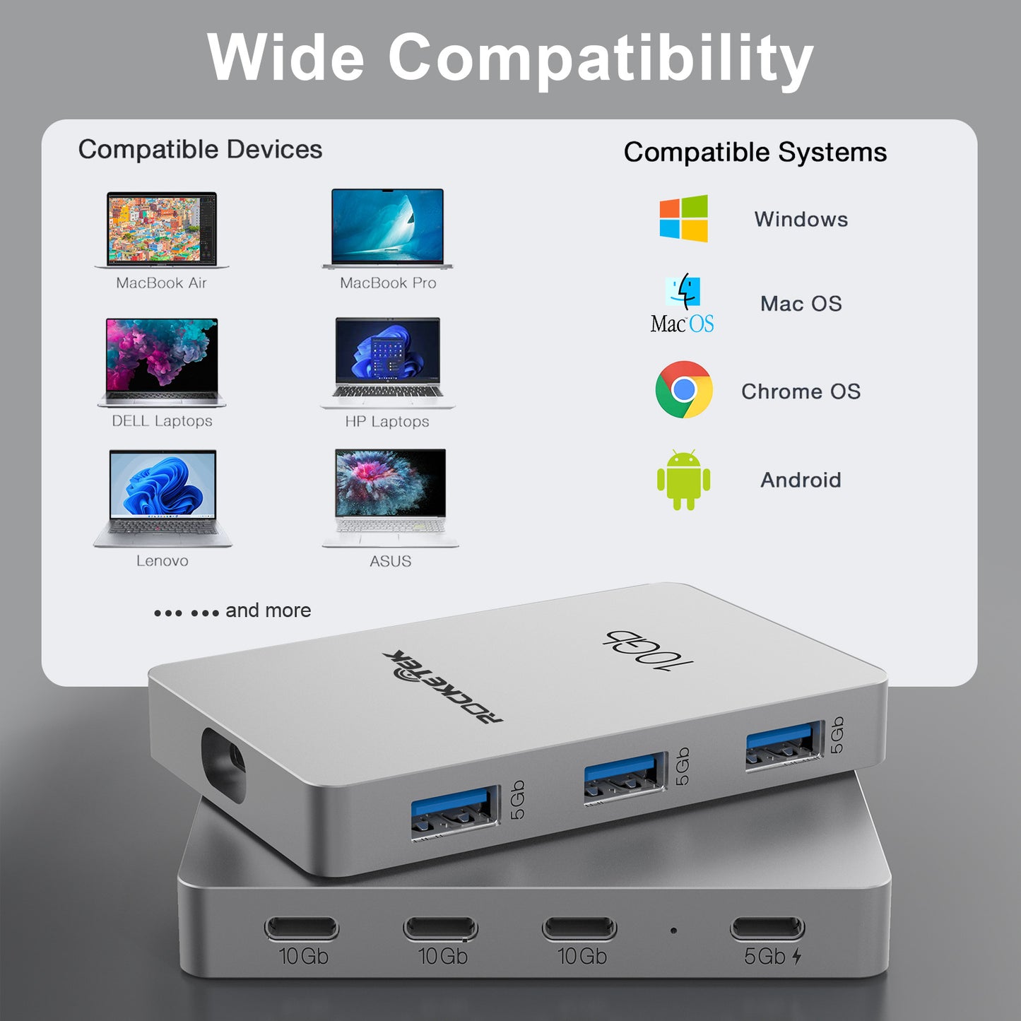 C418 Type-C 7-in-1 Expansion Dock with USB 3.2 Gen2 10Gbps and PD 100W Charging Expansion Hub