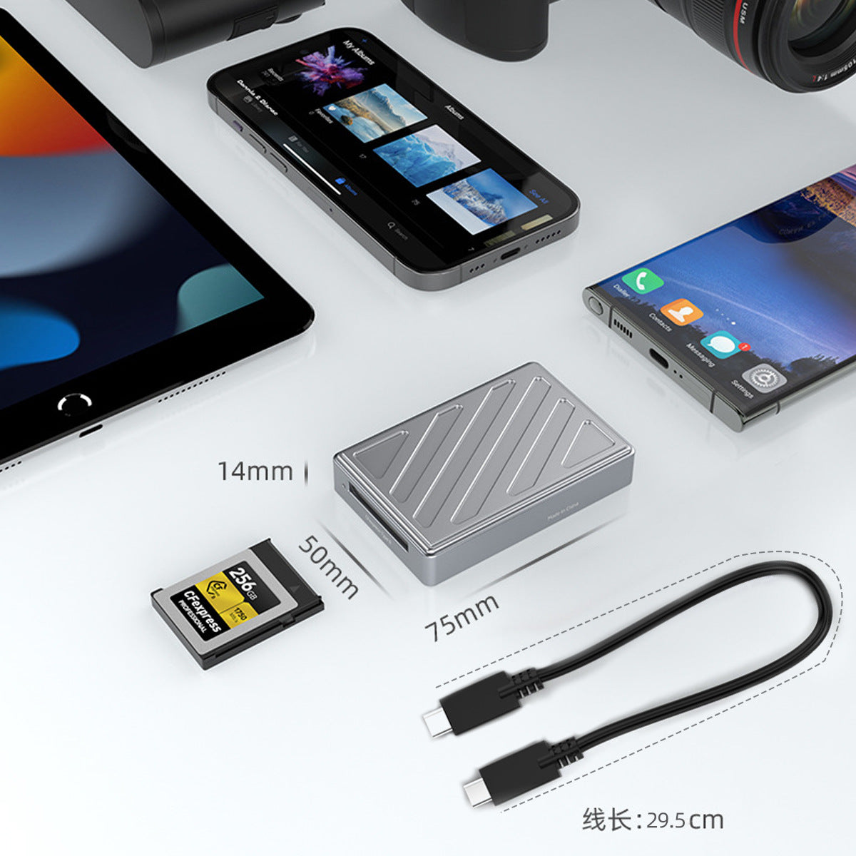 CR361 USB 4.0 supports a Thunderbolt 40Gbps high-speed CFexpress type-B card reader for post-production of photography