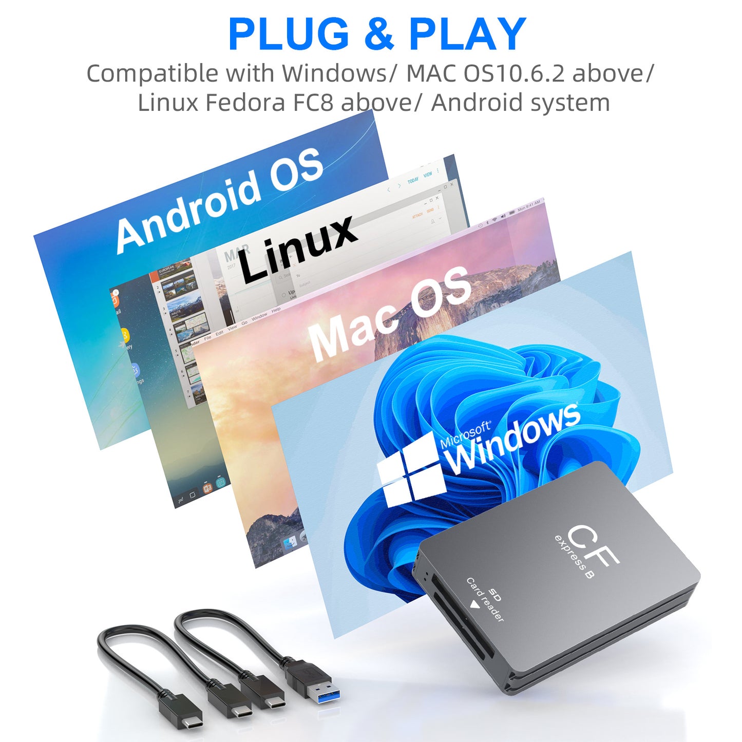 CR347 CFexpress type B card reader compatible with USB3.1 and suitable for Sony cameras and SD card readers for cameras