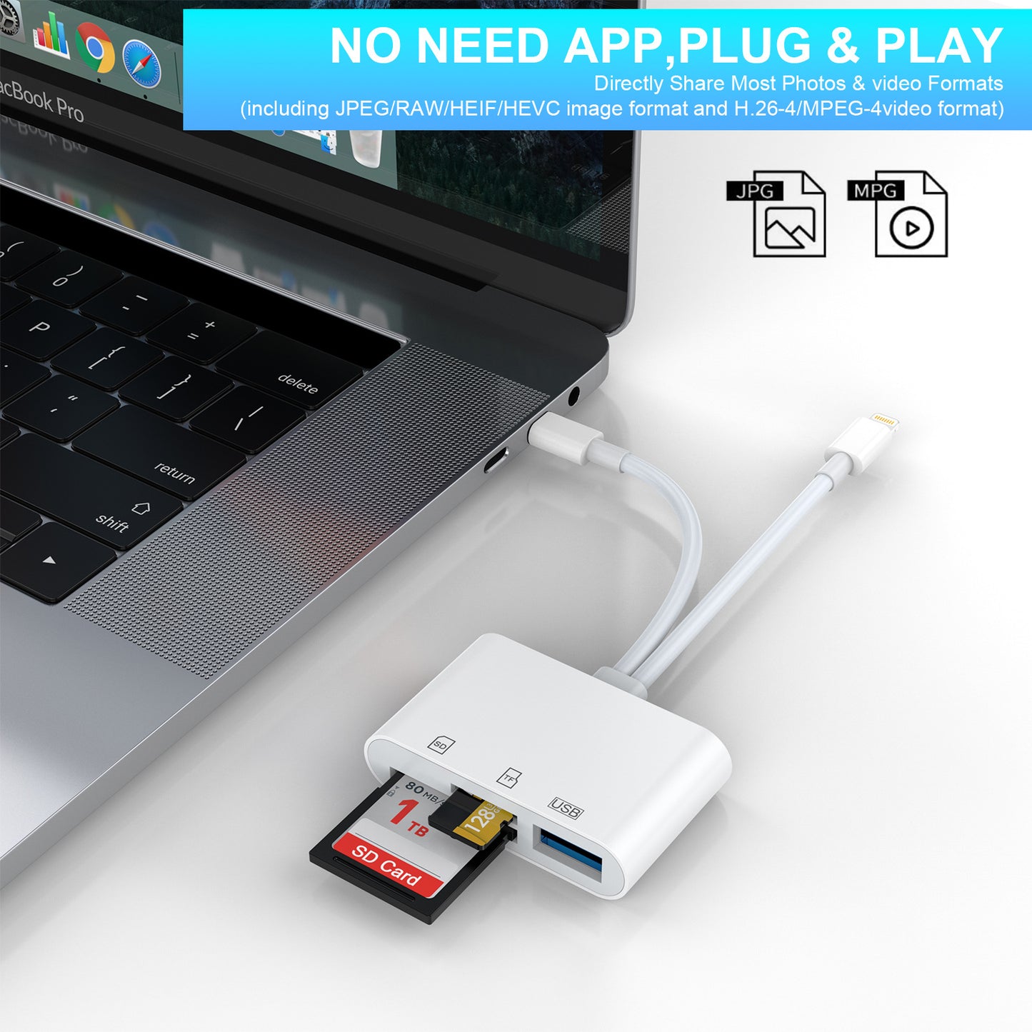 AP439 Applicable to Apple and Android mobile phones, this OTG two-in-one interface can be used to convert into an SD/TF/USB2.0 card reader expansion dock/HUB