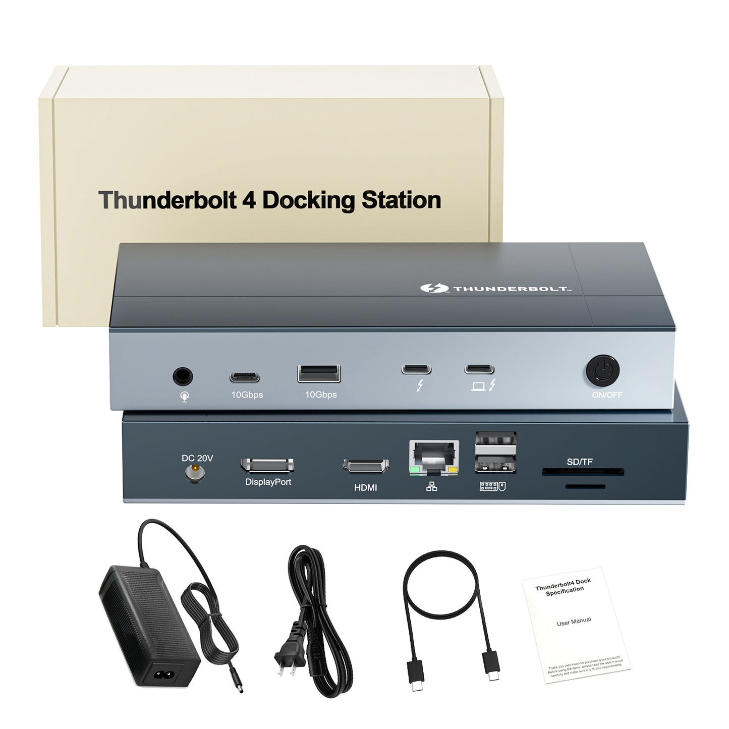 TB003 Thunderbolt 4 docking station has passed certification, featuring 40Gbps data transfer rate, multi-screen display, and 8K ultra-high-definition capabilities. It is also equipped with USB 4 expansion port