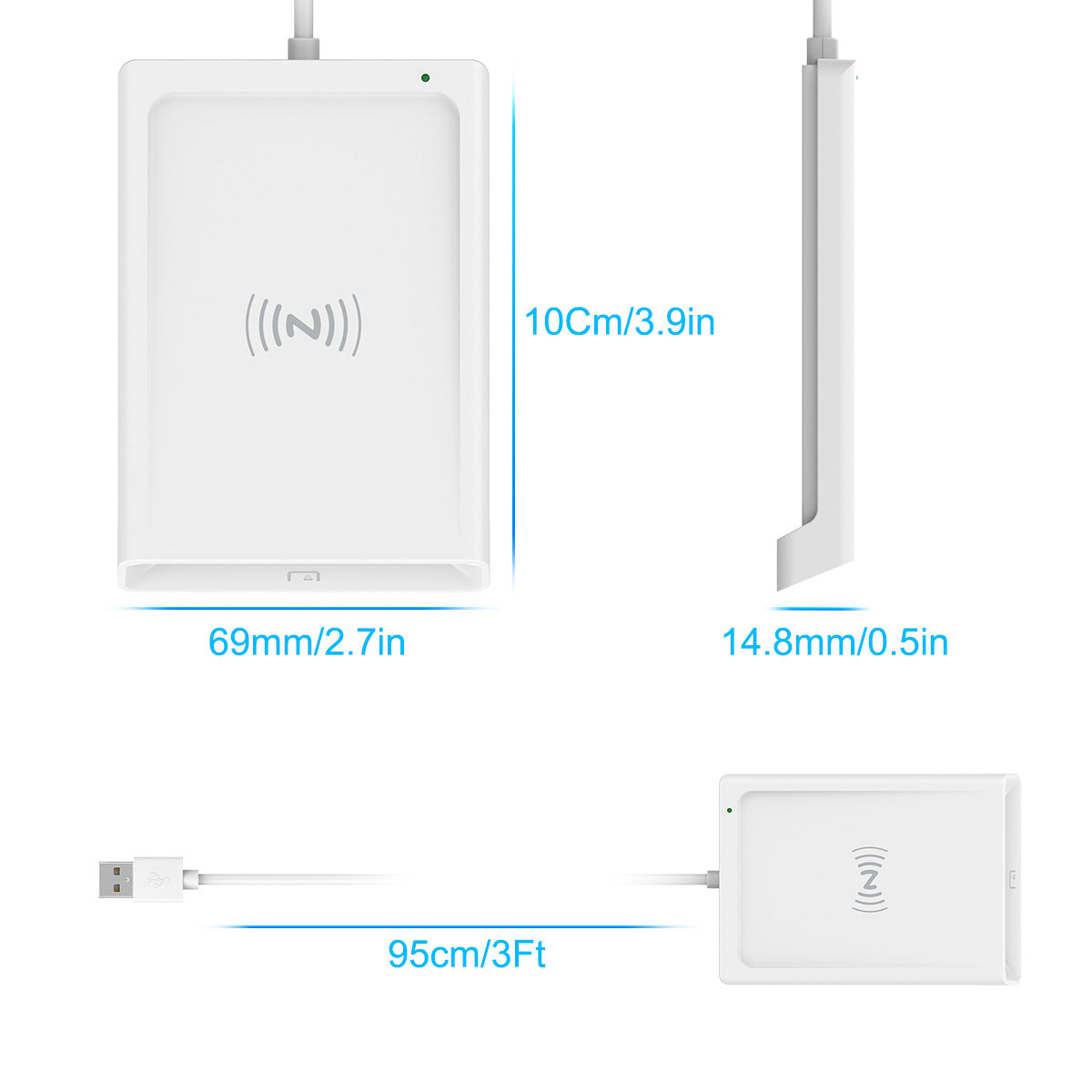 WCR330 ISO7816 + ISO14443 Dual-Function Smart Card Reader for CAC Bank Tax Filing
