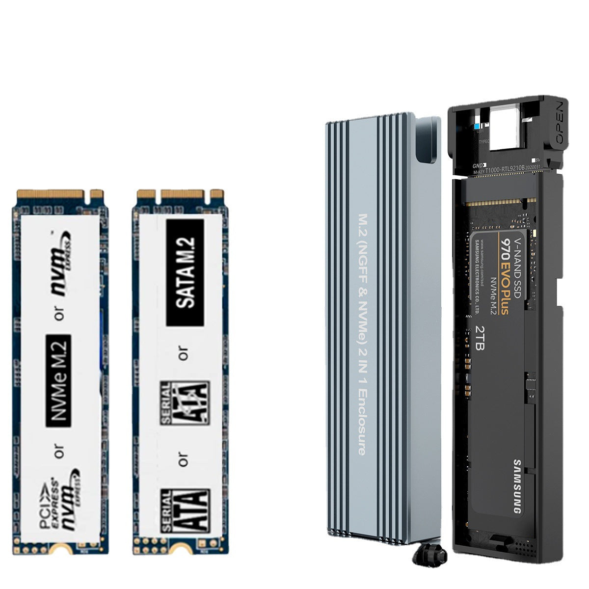 HY2171 Dual-protocol M.2 hard drive enclosure 10Gbps NVME/SATA dual-function solid-state portable hard drive enclosure