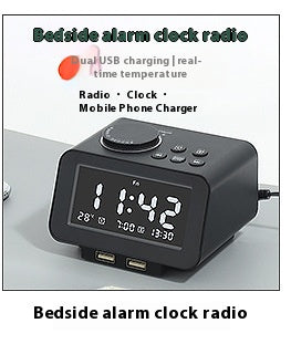 3 in 1 Wireless Charger Speaker Clock Stand Compatible with iPhone  Qi-Enabled Phones Fast Charging Dock