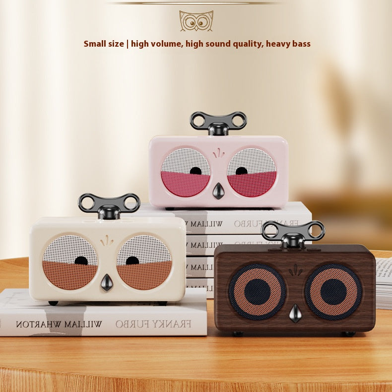 Cute Retro Bluetooth Speaker with Custom Fun Face Design Unique Wooden Gift Idea for Holiday Birthday Home Decor Living Room