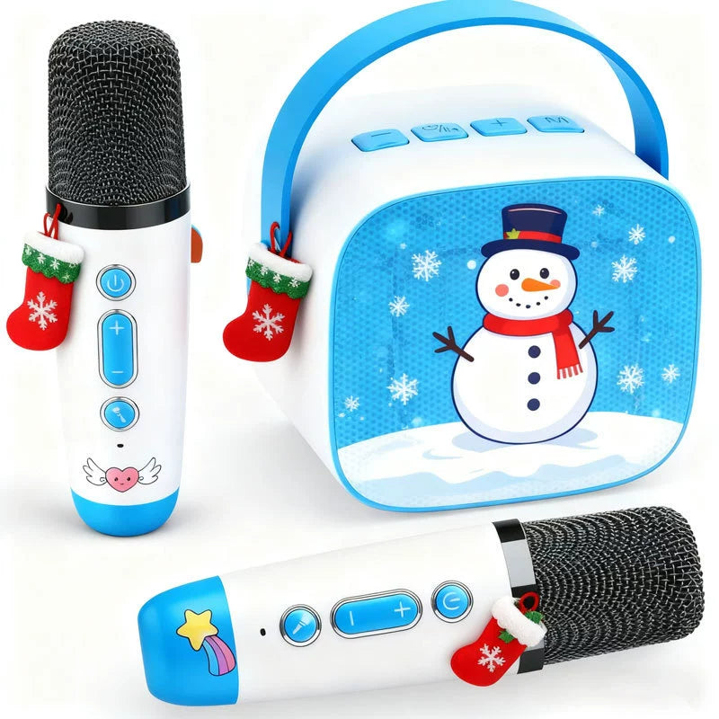 Christmas Tree Pattern Kids Microphone- Sing-Along Toy with Flashing Lights & Music for Holiday Fun