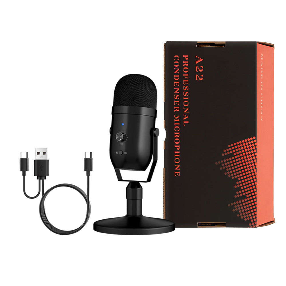 Plug-and-Play USB Streaming Microphone - Studio-Quality Sound for Content Creators