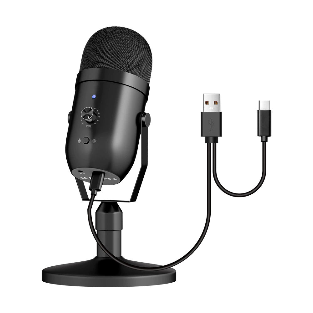 Plug-and-Play USB Streaming Microphone - Studio-Quality Sound for Content Creators