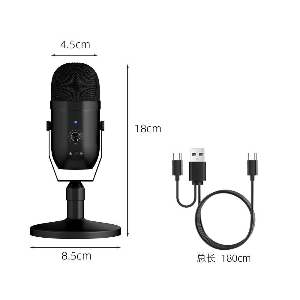 Plug-and-Play USB Streaming Microphone - Studio-Quality Sound for Content Creators